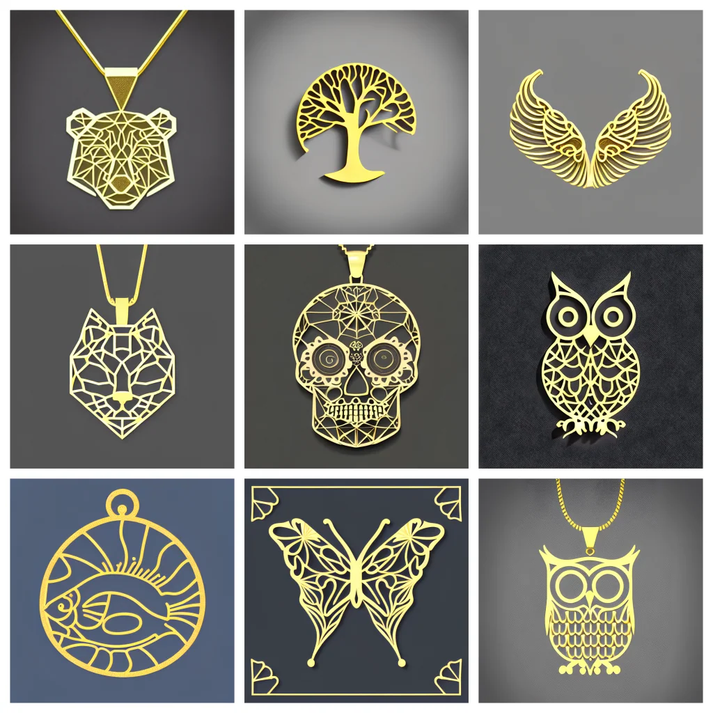 Gold Pendant (WireFrame)